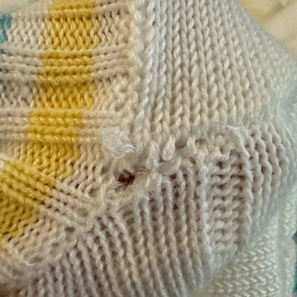 Nemus vintage pullover knit sweater Vneck 80s retro academia white striped SZ M - Picture 5 of 6